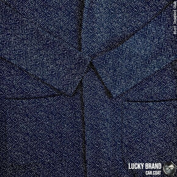 LUCKY BRAND CLASSIC LONG LINE CAR COAT IN AMERICAN NAVY BLUE WOMEN’S SIZE SMALL - Picture 8 of 14